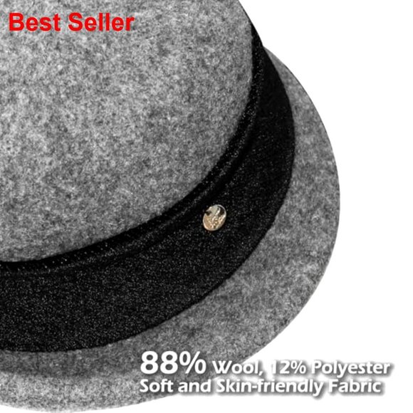Vintage Wool Fedora Cloche Hat Packable Winter Accessory main image 6